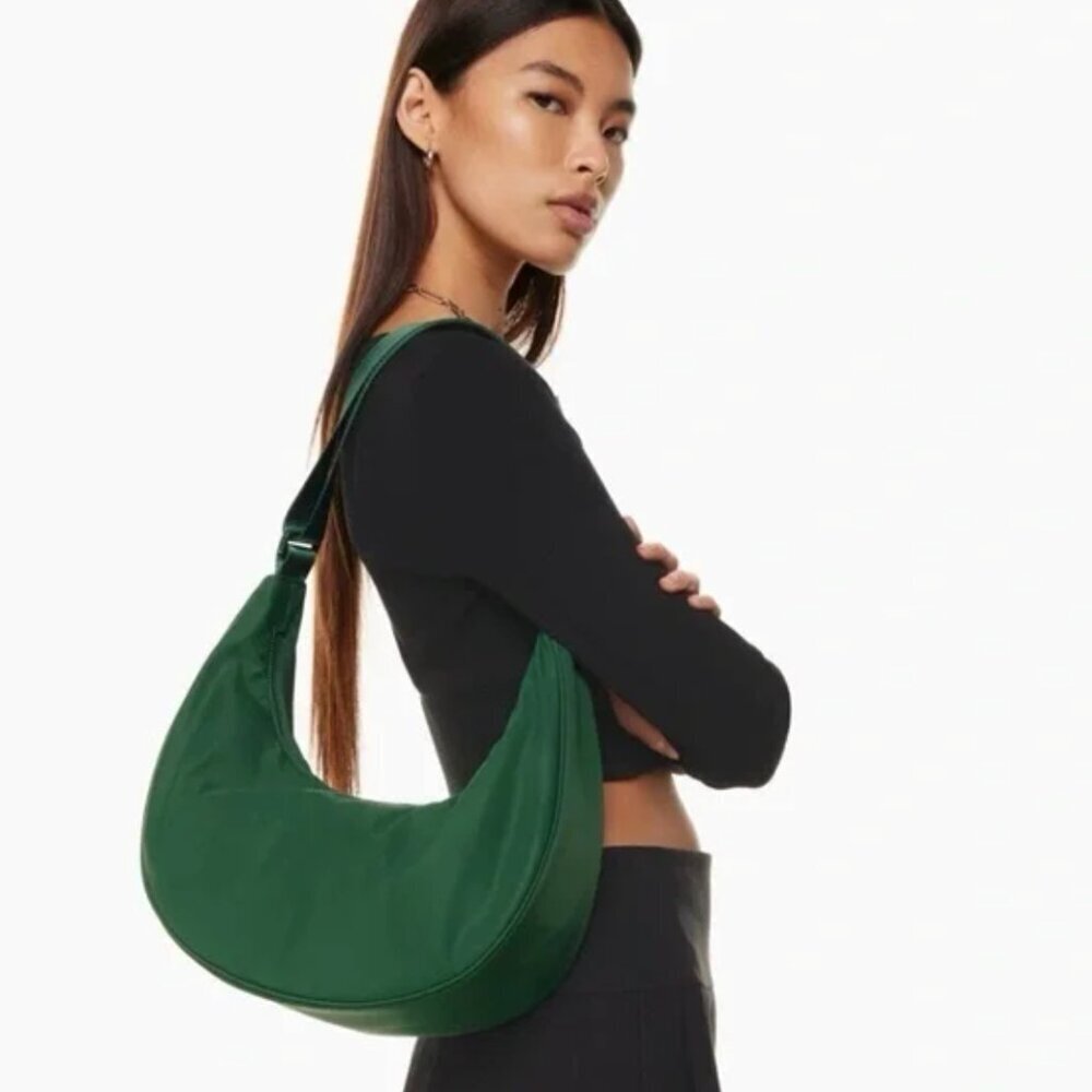 Aritzia Sunday Best Phoebe Crescent Bag Crossbody Shoulder Bag Nylon Nori Green